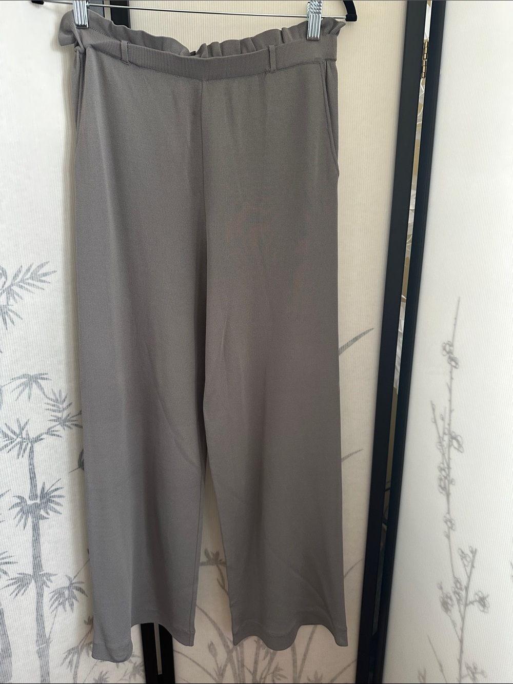 NWT Zara Gray Wide-Leg Boot Cut Easy Pull-On Dressy Knit Pants for Any Occasion